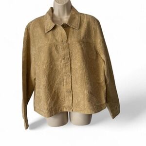 Vintage Coldwater Creek Gold Embossed Floral Shacket